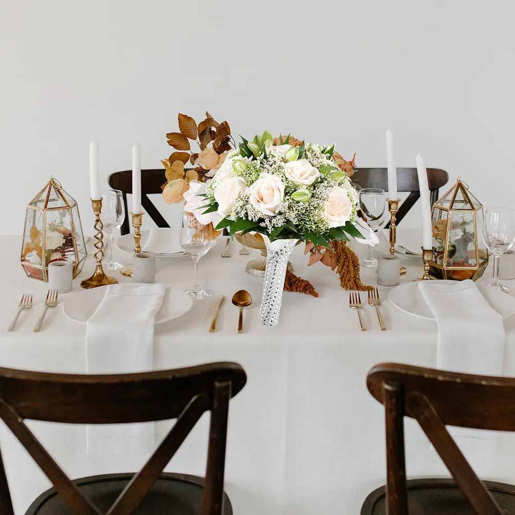 

2pcs Flower Bouquet Mold Floral Holder Compact Wedding Bridal Base With Foams Insert For Ceremony Decoration