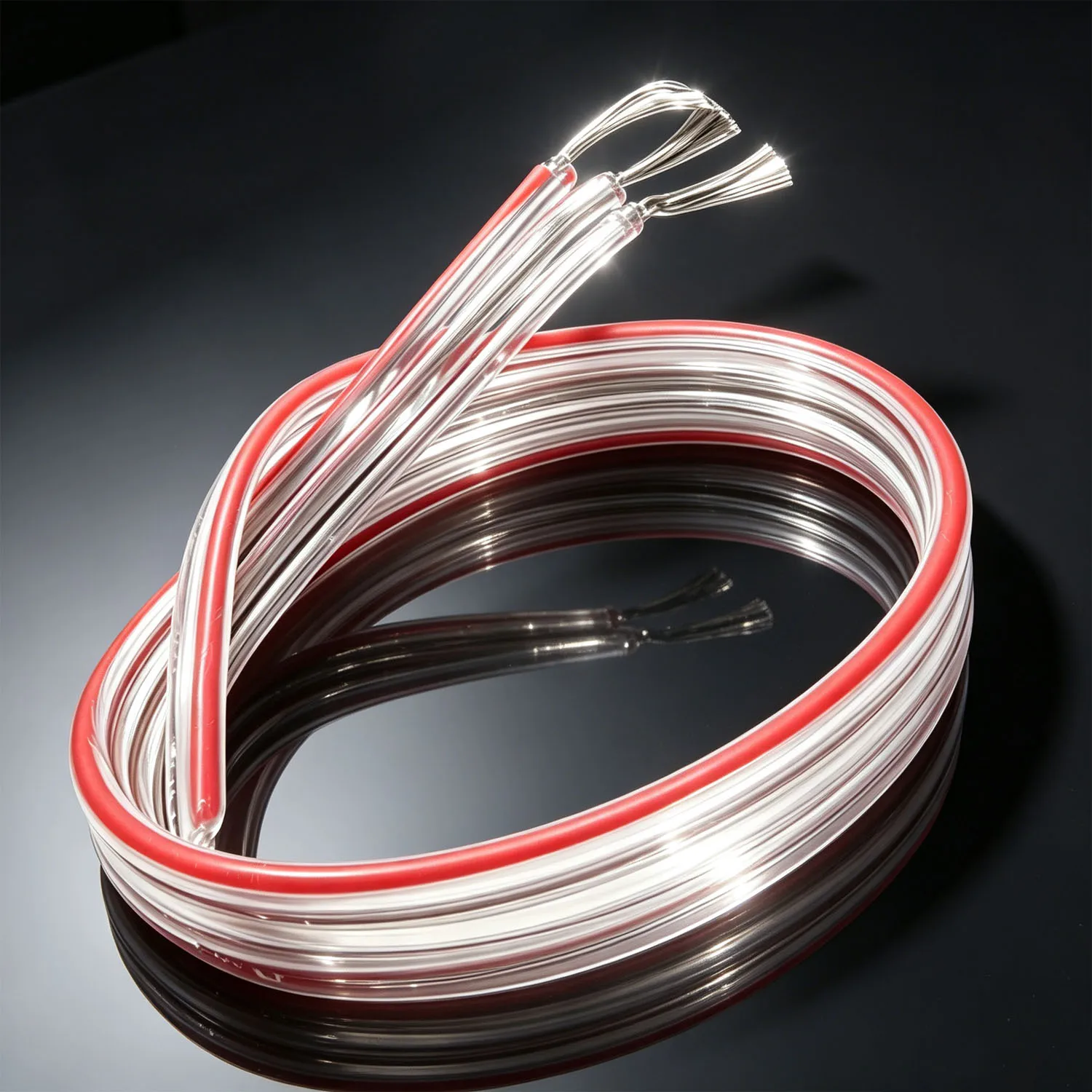 3-Pin 22AWG Transparent Red Edge Tinned Copper LED Cable Full-Color Pixel Light Insulated Wire for Electronics