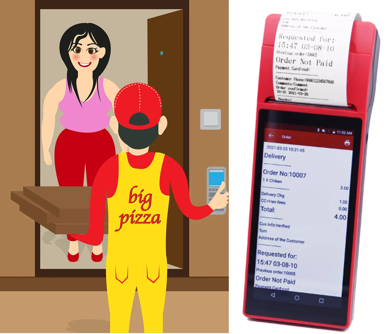 Goodcom GT81P Mobile Handheld Android POS System Terminal Manufactures Touch Screen Pos With Printer Payment Machine