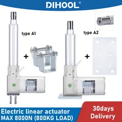 DC24V/12V 8000N Electric Linear Actuator 800KG Capacity 200mm 250mm 850mm 1000mm Stroke Electric Telescopic Push Rod