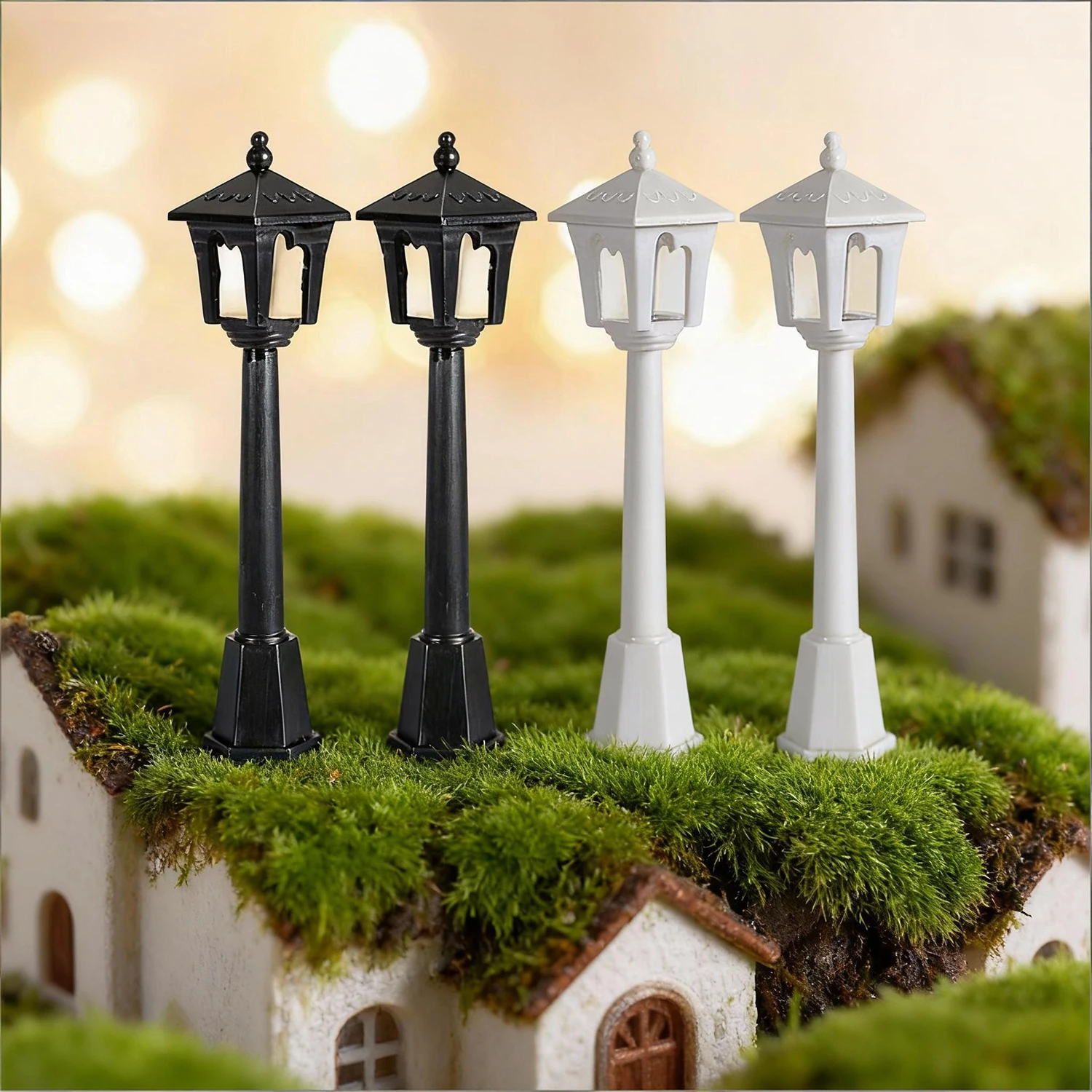 6/12/20Pc Plastic Miniature Street Lights Model Railway Train Lamp for Doll House Micro Landscape Diy Fairy Garden Christmas Dec