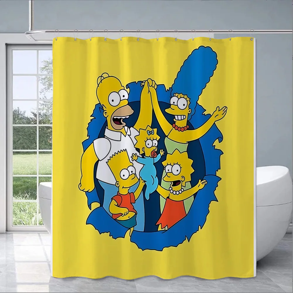 Shower For S-Simpsonss Curtain Waterproof Polyester Fabric Paint Colorful Bath Curtains Home Bathroom Decor Curtain With Hook