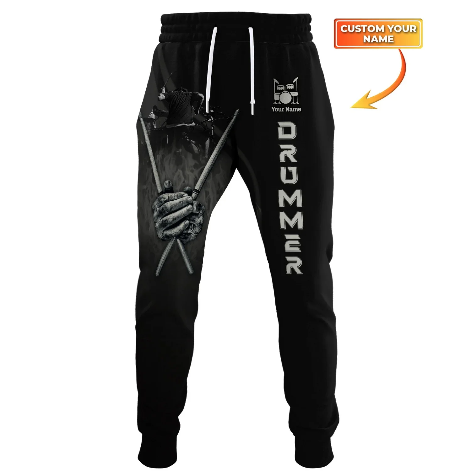 Piano & Drummer & Vilolin Personalized Name 3D All Over Printed Men's Jogger Pants Autumn Fashion Unisex Casual Sweatpants MP06