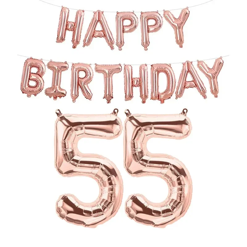 15 قطعة الذهب الوردي عيد ميلاد سعيد عدد احباط بالون الاطفال الكبار حفلة زينة بسيطة صبي فتاة 10 18 25 30 40 50 60 70 سنة #5