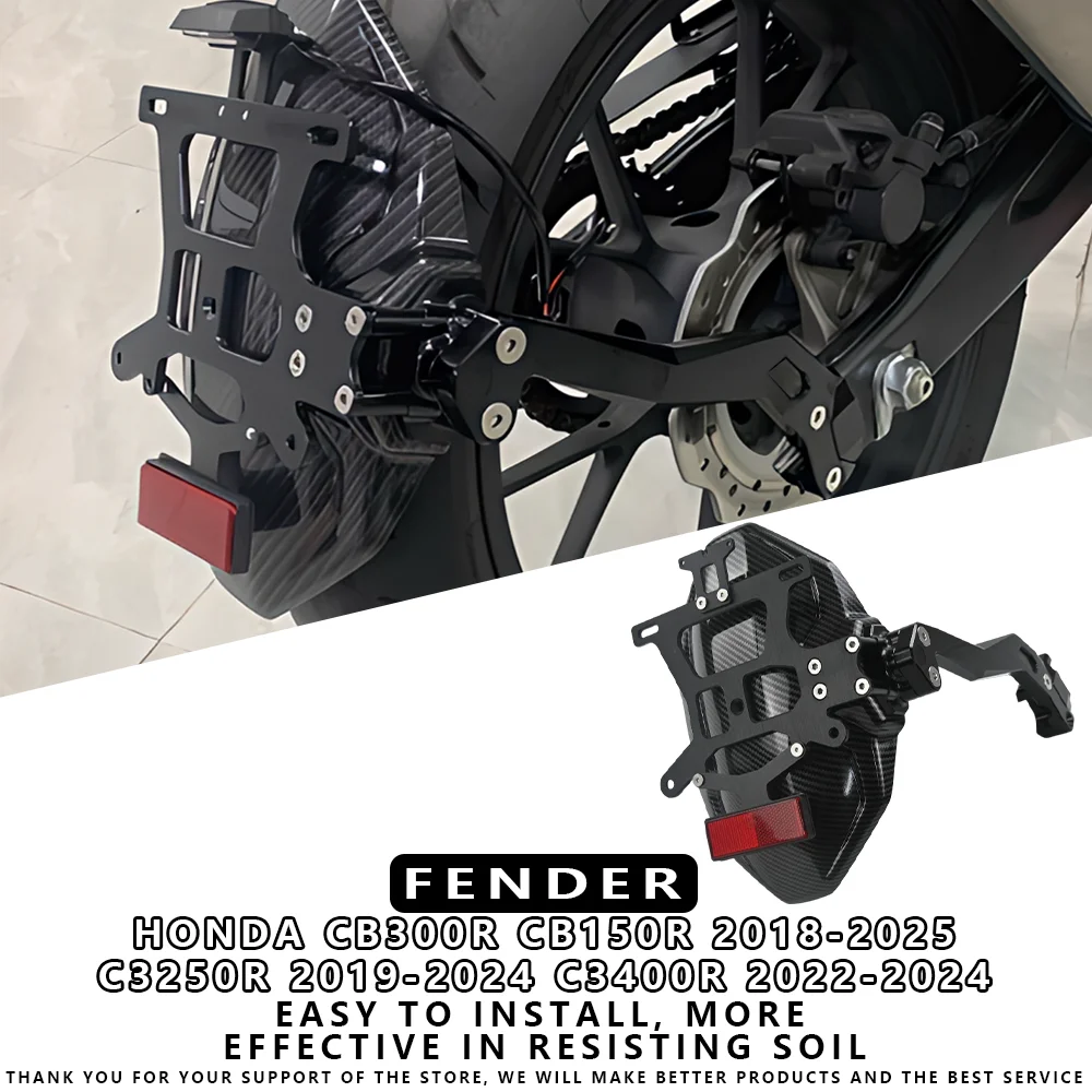 

For HONDA CB300R/CB150R 18-25 /CB250R 19-24 /CB400R 22-24 Motorcycle rear mudguard splash guard license plate frame accessories