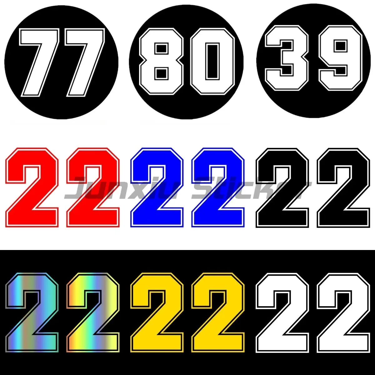 

Various Number Plate Various Sizes Number Customizable Race Car Sticker Wall Rooms Window Vinyl Motorcycle Truck Bumper Decals