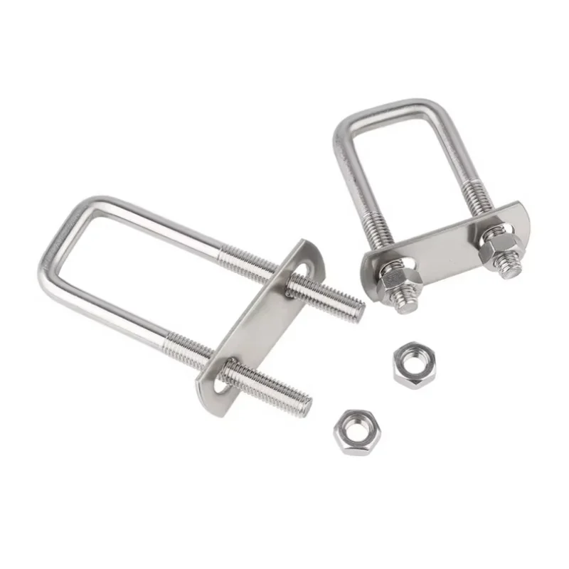 U-Bolzen aus Edelstahl 304 mit quadratischem Kopf und Mutternplattenklemmensatz M8 M10 M12 – Detail 5