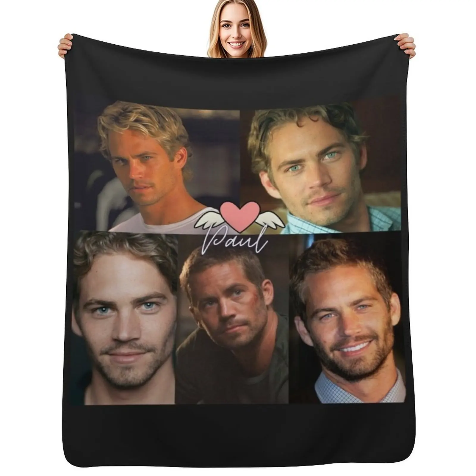 Paul Walker Throw Blanket Luxury Designer Shaggy Large Flannel halloween Weighted Blankets