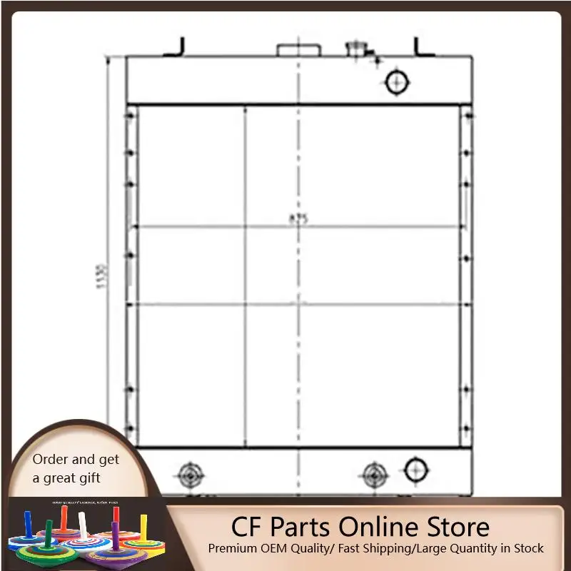 Water Tank Radiator 14X-03-11314 for Komatsu D65EX-12 D65EX-12 D85E-SS-2 Bulldozers