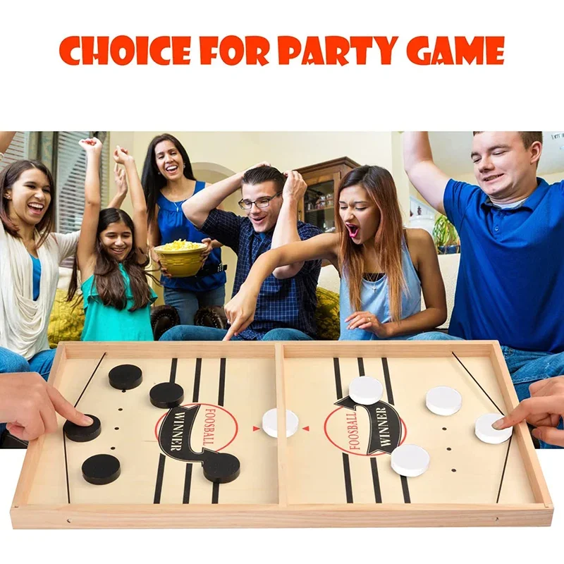 Table Fast Hockey Sling Puck Game Paced Sling Puck Winner Fun Gobang Toys Board-Game Party Game Toy for Adult Child Family Games