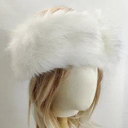 Autunno e inverno Fascia per capelli in vero coniglio Cerchietto per capelli Cappello in pelliccia calda da donna Fascia per capelli in peluche con bordo largo vintage