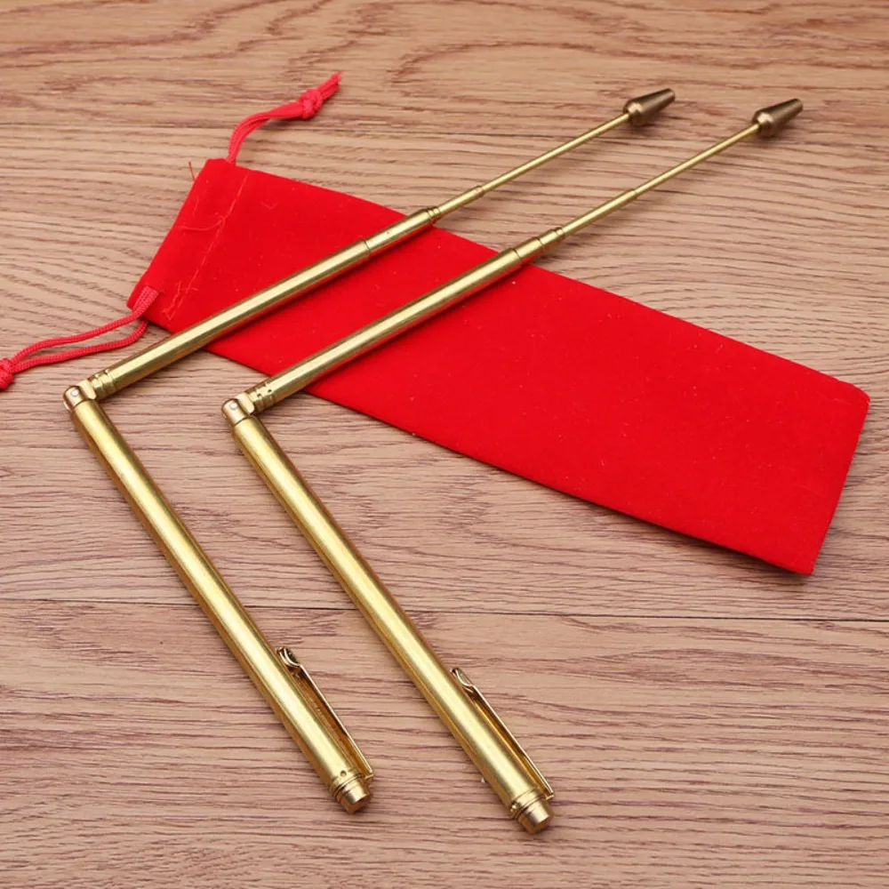 

2pcs 99.9% Pure Copper Dowsing Sticks Metal Detector Rod Copper Probe for Water Gold Finding Treasure Hunting Divination Tools