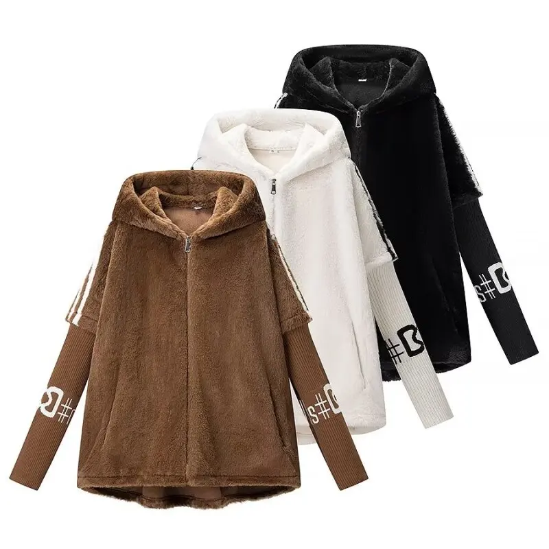 

Women's Multicolor Sherpa Fleece Lined Hooded Coat Warm Winter Jacket for Work Commute Casual Outerwear