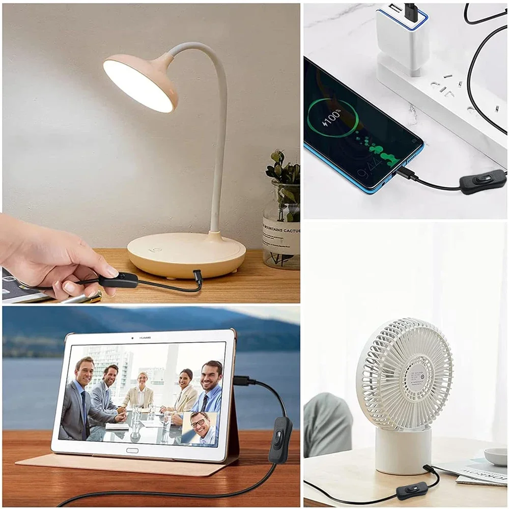 Type C Switch Cable with USB to DC Power Switch