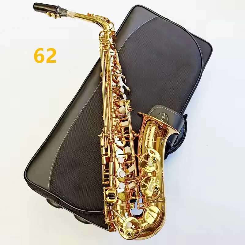 Made in Japan62 Professional Alto Drop E Saxophone Gold Alto Saxophone with Band Mouth Piece Reed Aglet More Package mail