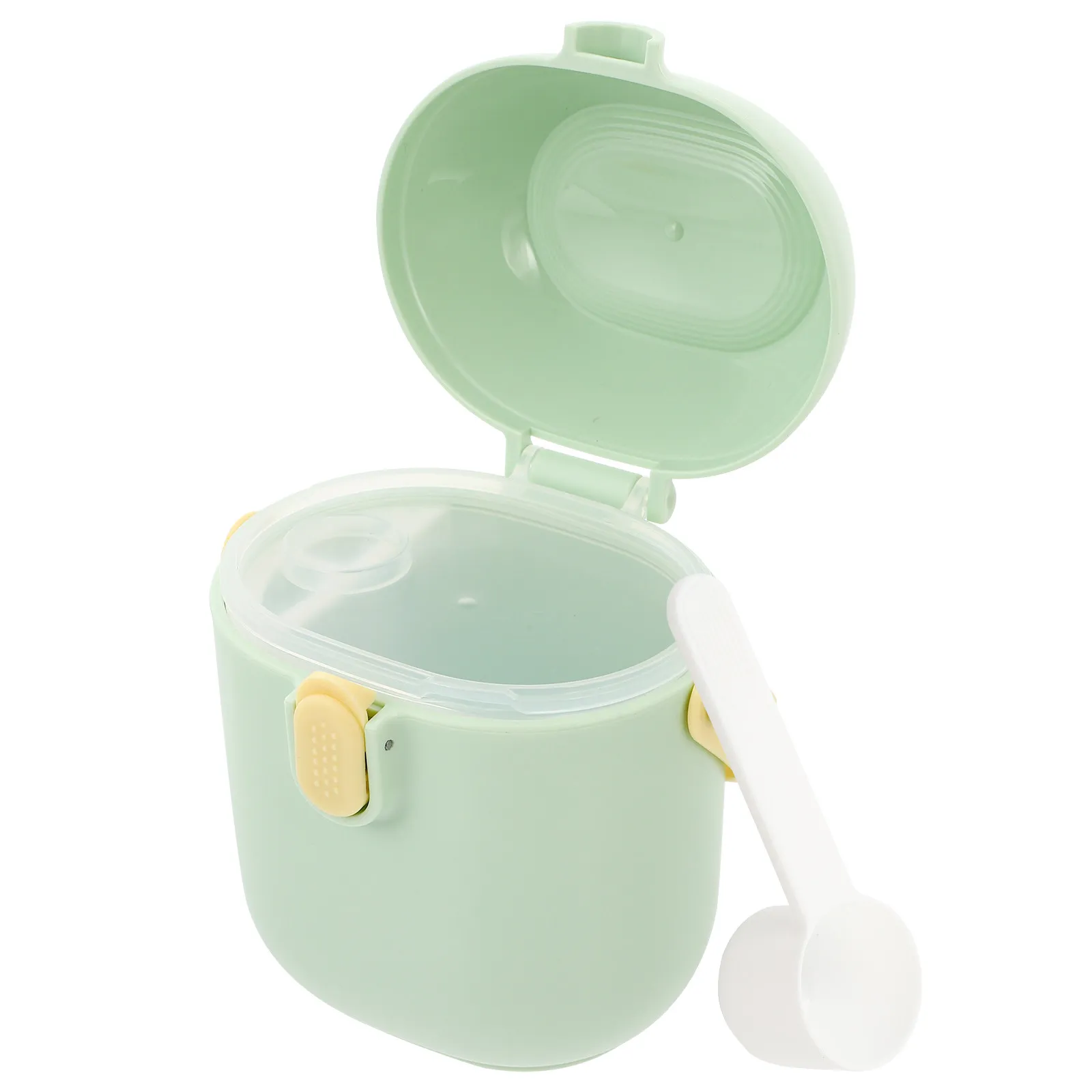 

Герметичный контейнер для детской смеси с горизонтальной инверсионной защитой от протекания, отсеком для ложки и герметичным хранением молочной смеси