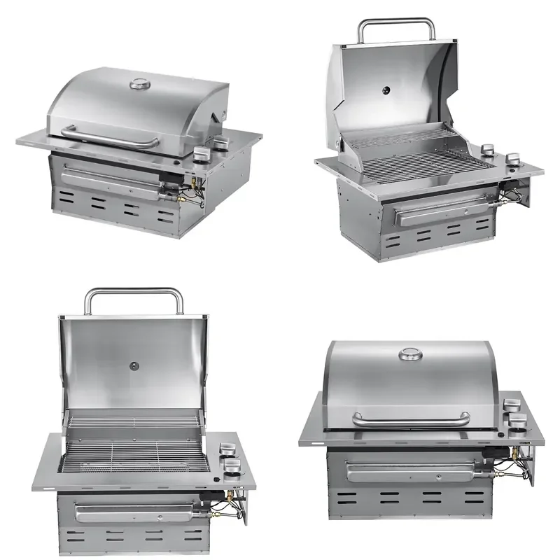 Premium Modern Outdoor Kitchen Built-in BBQ Grill Portable Wind-Resistant Camping Roaster Skewer Grill 304