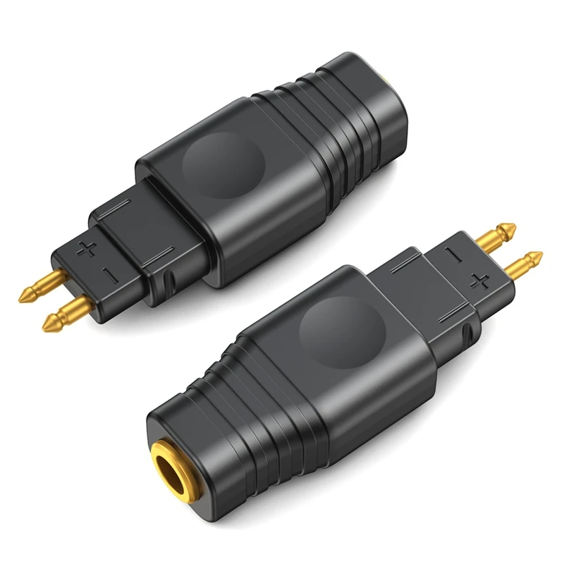 DT23 3.5mm Dual Input Headphone Adapter for HD650 HD600 HD580 Black 36x9mm Size 24k Connectors