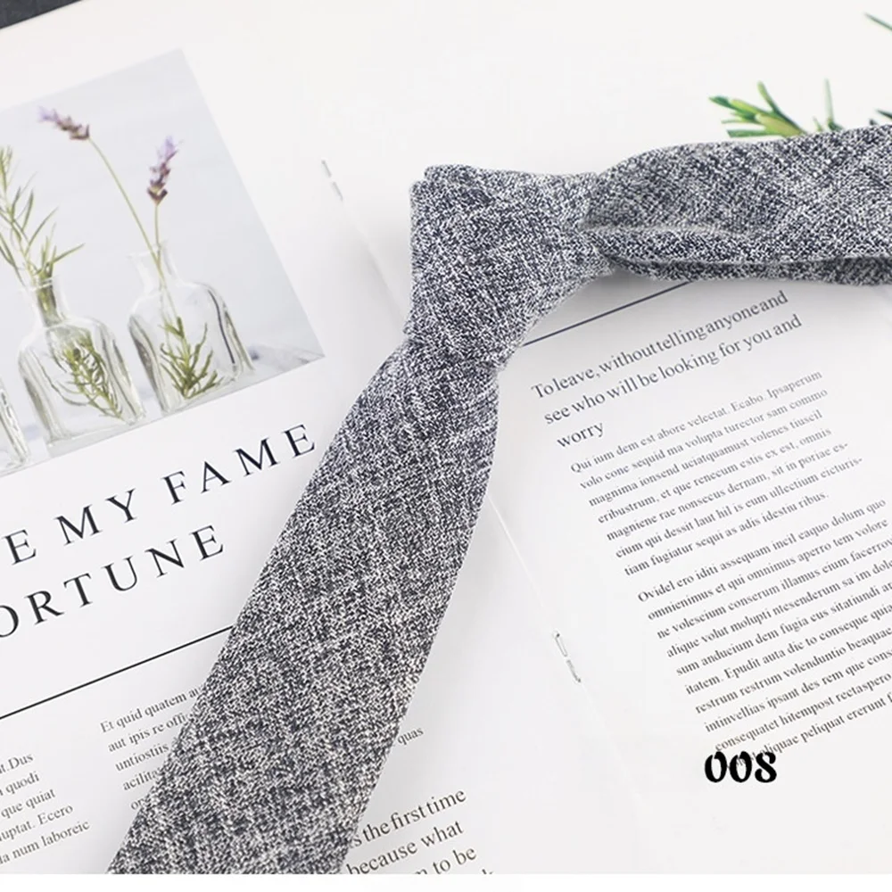 Nowość Jednolity Kolor 6cm Wąskie Krawaty Męskie 100% Bawełna Ręcznie Robione Wysokiej Jakości Krawat Różowy Zielony Pomarańczowy Dodatek do Krawata