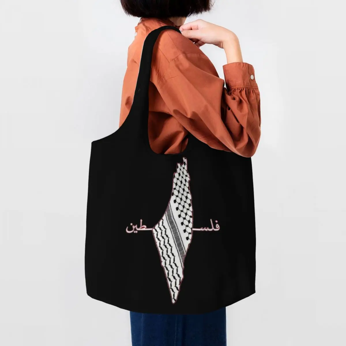 Keffiyeh Flag Of Palestine Shopper Bag Handbags Student Designer Tote Bag Aesthetic Cloth Office Shoulder Bag