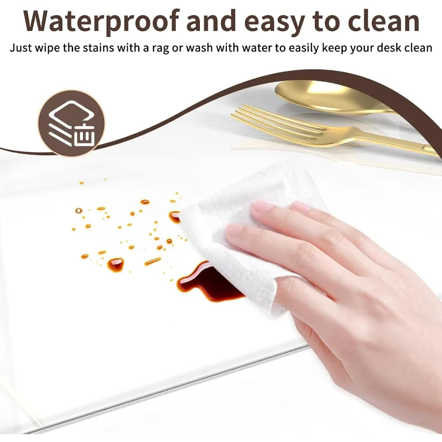 غطاء مكتب شفاف لحصيرة المكتب، وسادة مكتب PVC غير قابلة للانزلاق مع حافة مستديرة مقاومة للحرارة ومقاومة للماء، مكتب شفاف مع