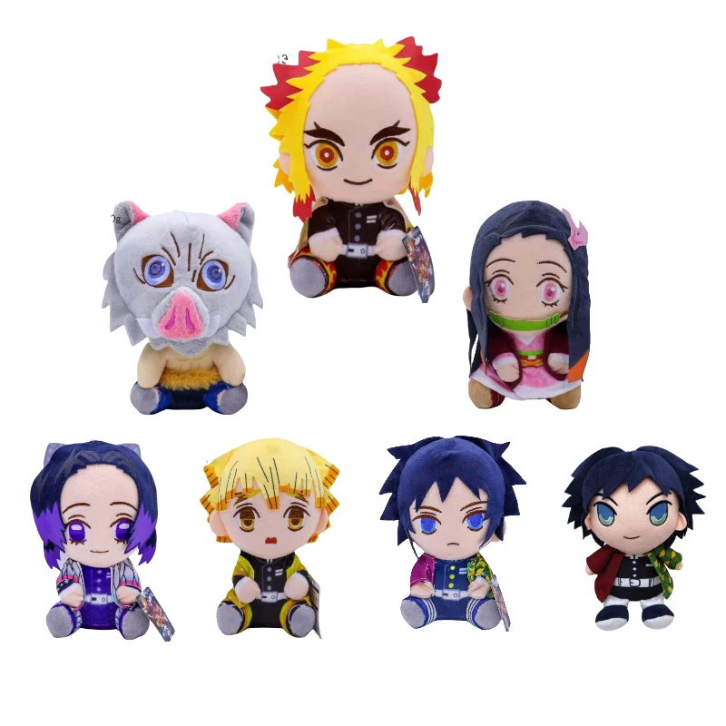 Devil's Blade Anime Plush Stuffed Toy Cute Dolsl Demon Slayer Manga Doll Kimetsu No Yaiba Tanjirou Nezuko Children's Gift Decor