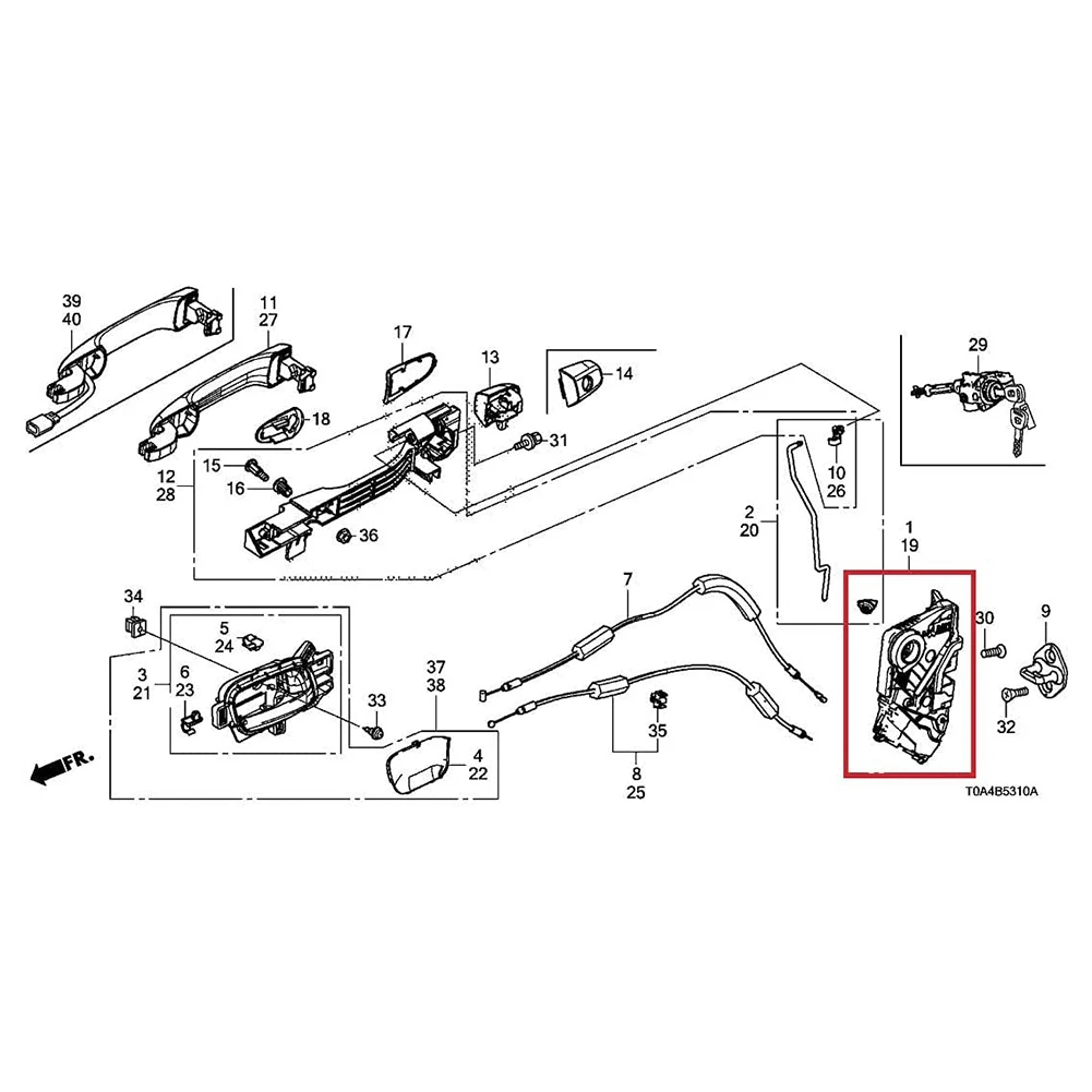 Actionneur de verrouillage de porte électrique, convient aux magasins avant Honda Accord 13-17, remplace 72150-T0A-A02, 72165A