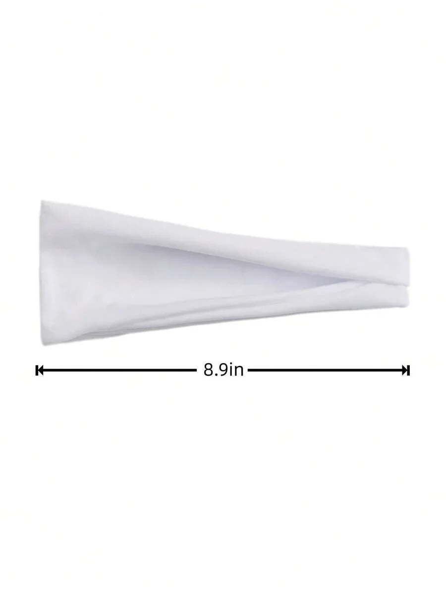 

Белая спортивная повязка для йоги, мягкая эластичная повязка для волос для женщин, повседневный аксессуар для фитнеса