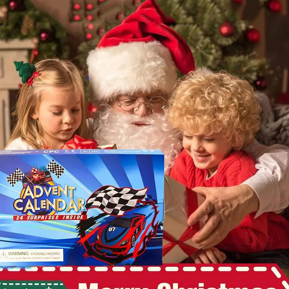 Advent kalender 2024 mainan mobil 24 Hari Natal kalender hitung mundur Natal hadiah Natal kalender hadiah Natal untuk anak-anak laki-laki