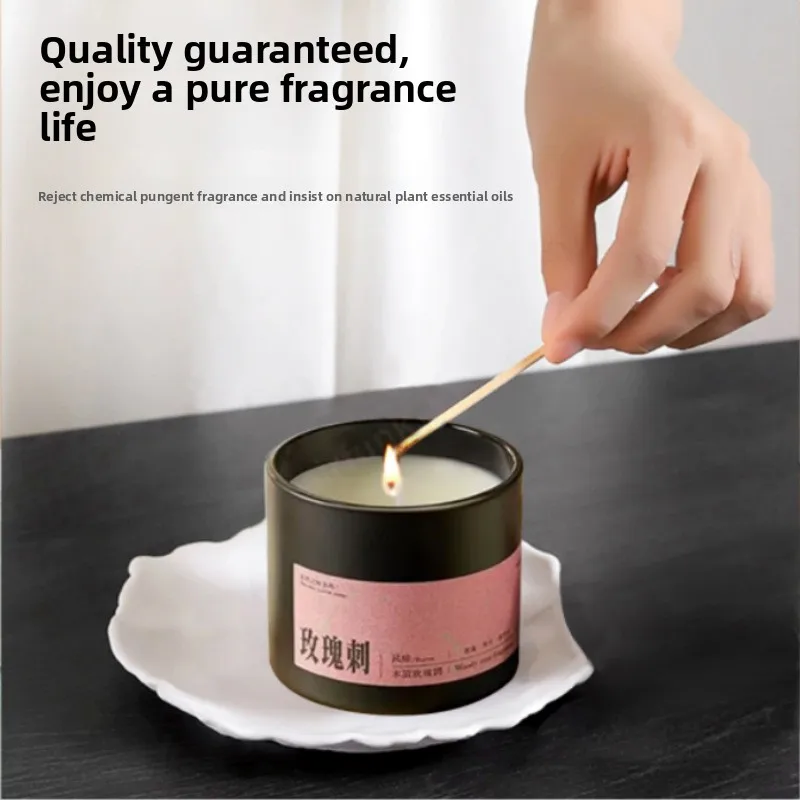 شمعة معطرة بخلاصة نباتية - ديكور منزلي لغرفة النوم على مدار 24 ساعة مع زيوت عطرية، عطر طبيعي للاسترخاء والعلاج العطري