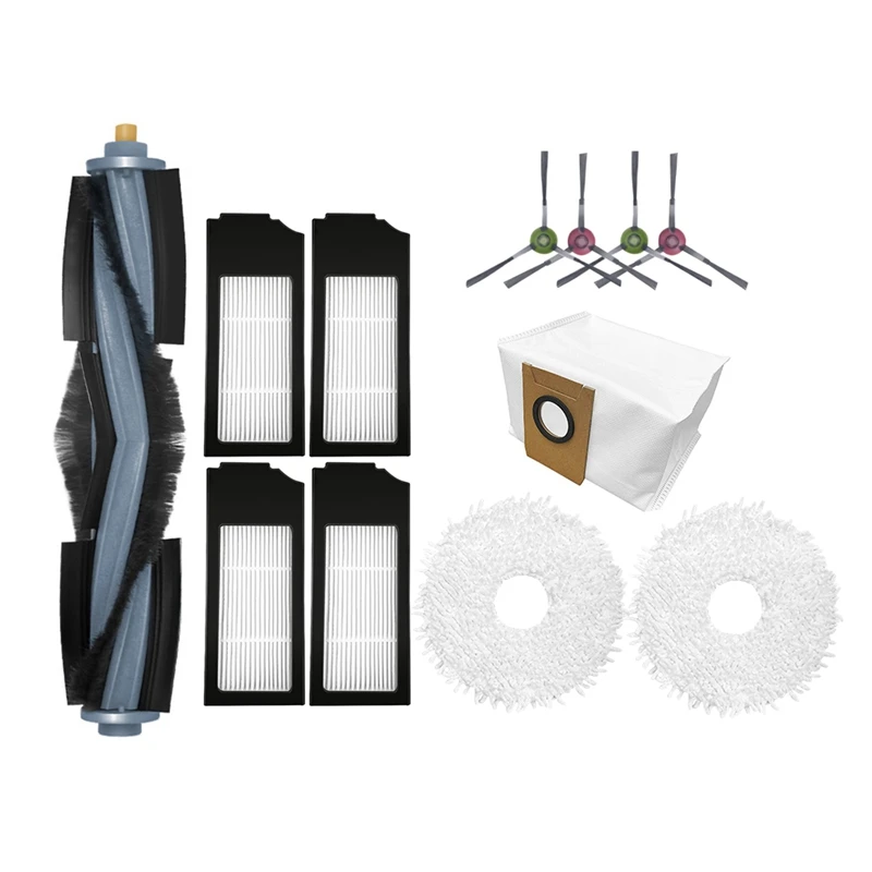 掃除機交換部品,メインブラシ,HEPAフィルター,mopクロス,サイドブラシ,ecovacs x1用集塵機,ターボ,omni,12個