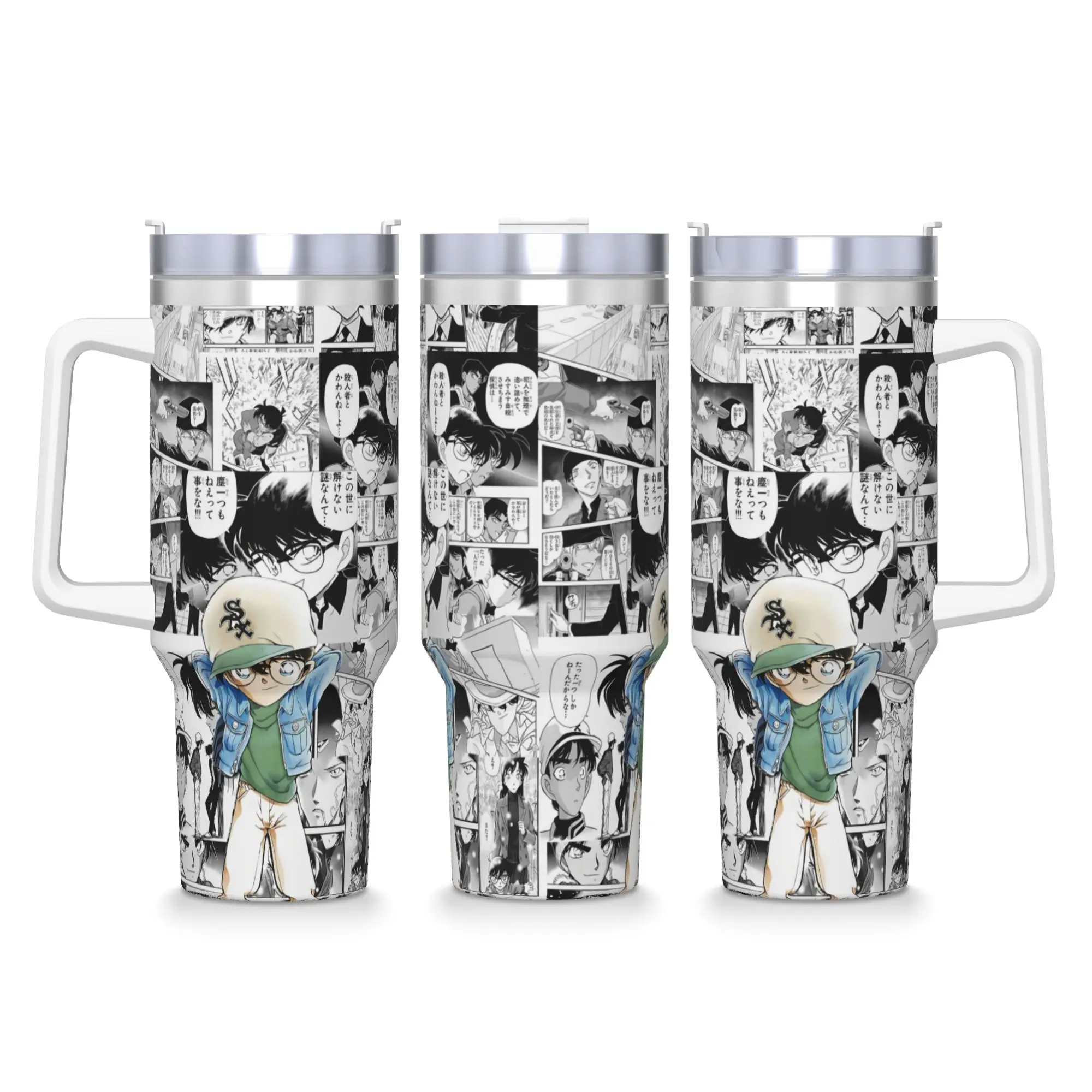 Conan Edogawa Tumbler  Cold and Hot Water Bottle Insulated Stainless Steel Coffee Mug Graphic Travel Car Mugs