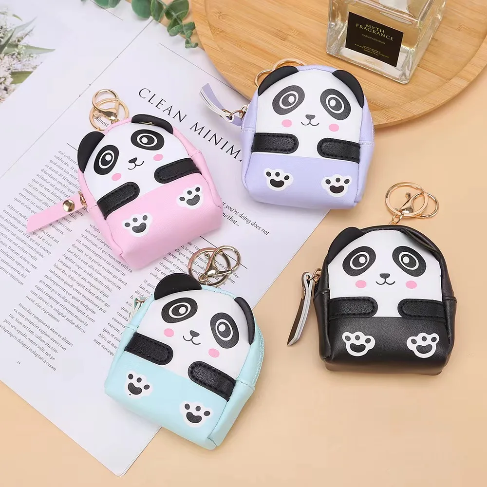 Baby Fashion Bag Clip Panda Cartoon Print Cute Kids Wallet Creative Short Wallet Mini Coin Bag