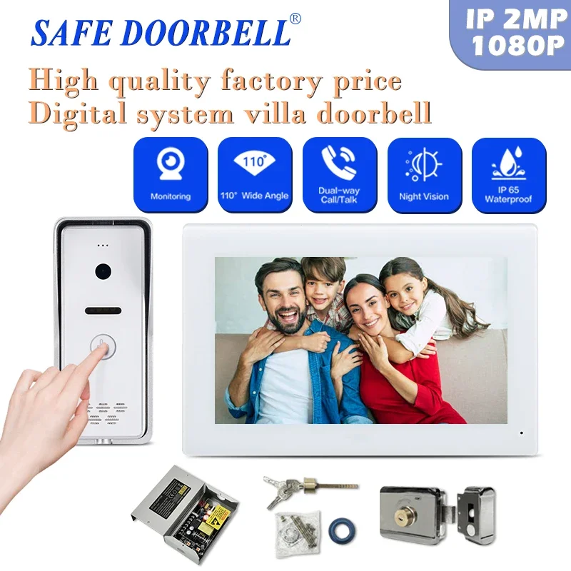 

7'' Touch Screen TCP IP Apartment Villa Door Phone Smartphone Video Intercom System Camera Doorbell Home Security Door Bell