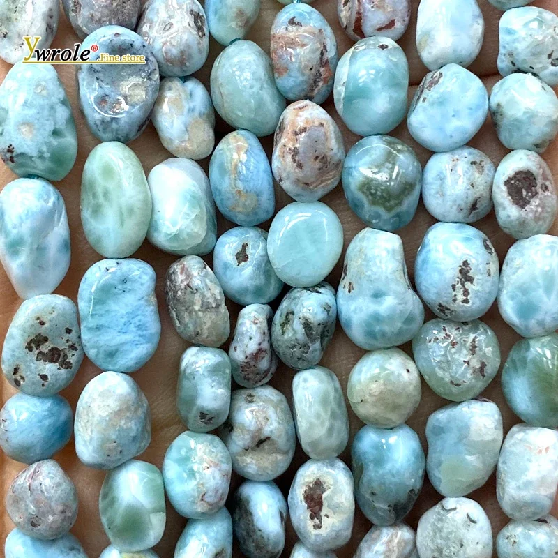 

Natural Gem Stone Raw Larimar Irregular 7x9mm Loose Spacer Beads for Jewelry Making DIY Necklace Bracelet Charms Accessories