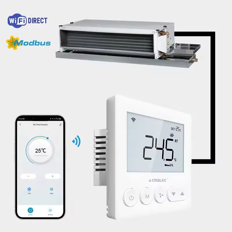 Digital Central Air Conditioning FCU Fan Coil Unit Thermostat Weekly Programmable Temperature Controller Wholesale Price