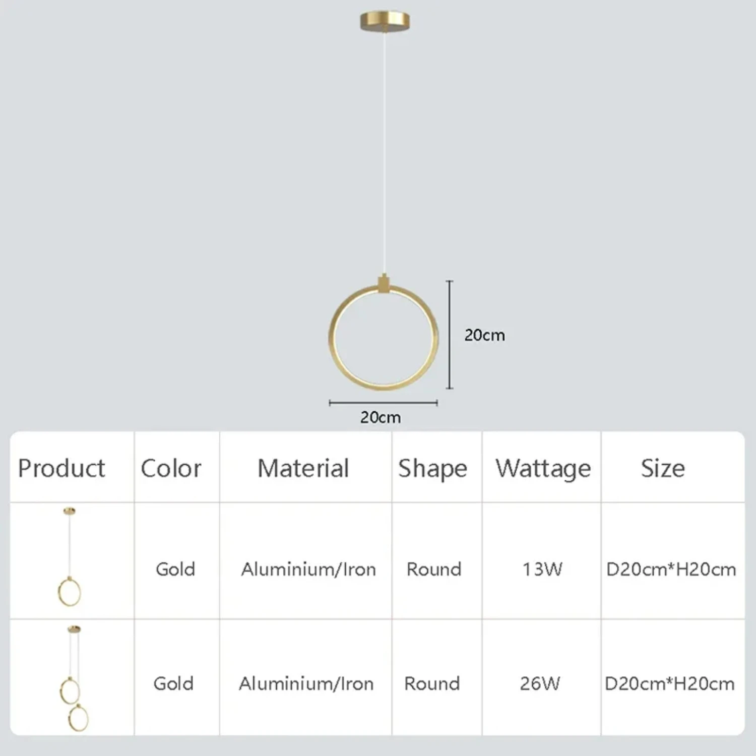 Nieuw Verbeter uw interieur met elegante en warme moderne stijlvolle gouden ronde LED-hanglampen - Perfect voor slaapkamer en Livi