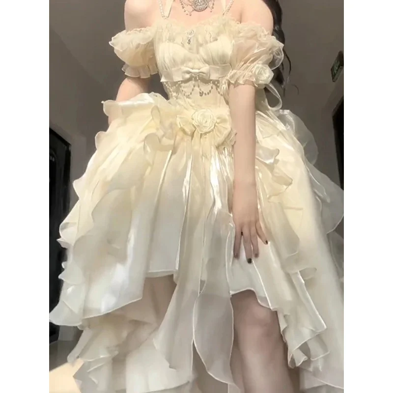 فستان زفاف أنيق ونبيل اللون لوليتا زهرة فستان الكبار فستان JSK حبال #2