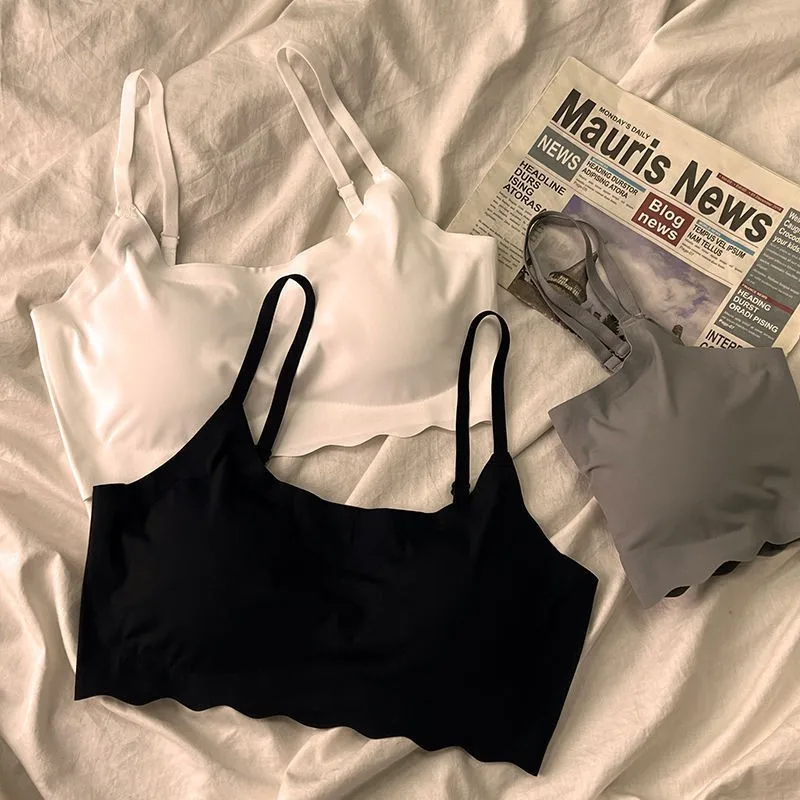 حمالات صدر بدون خياطة للنساء من الحرير الجليدي سترة غير سلكية بدون حلقة فولاذية ملابس حميمية ناعمة لدعم النوم حمالات صدر لممارسة اليوجا حمالات صدر رياضية مثيرة #1