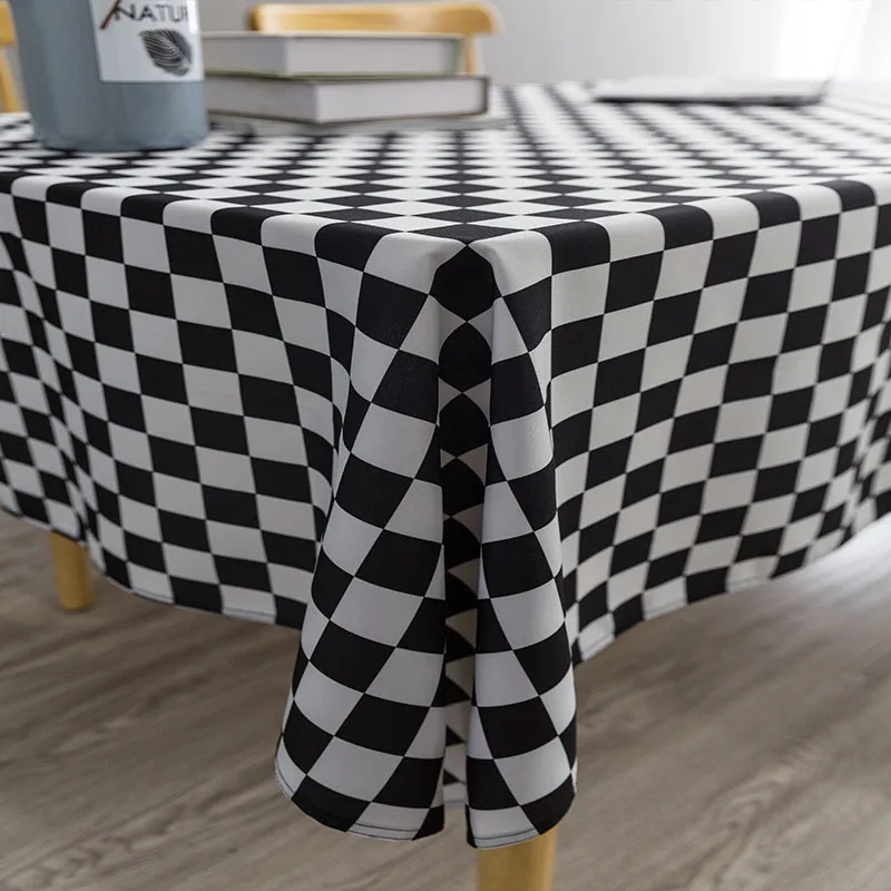 Household Coffee Table Cloth Picnic Stall Cloth Liner Nordic Style Waterproof Plaid Tablecloth