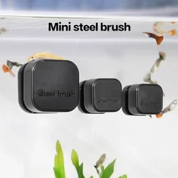 Mini Square Magnetic Brush Aquarium Glass Cleaner Scratch-Resistant Glass Cleaner Magnetic Brush for Small Aquarium Fish Tank