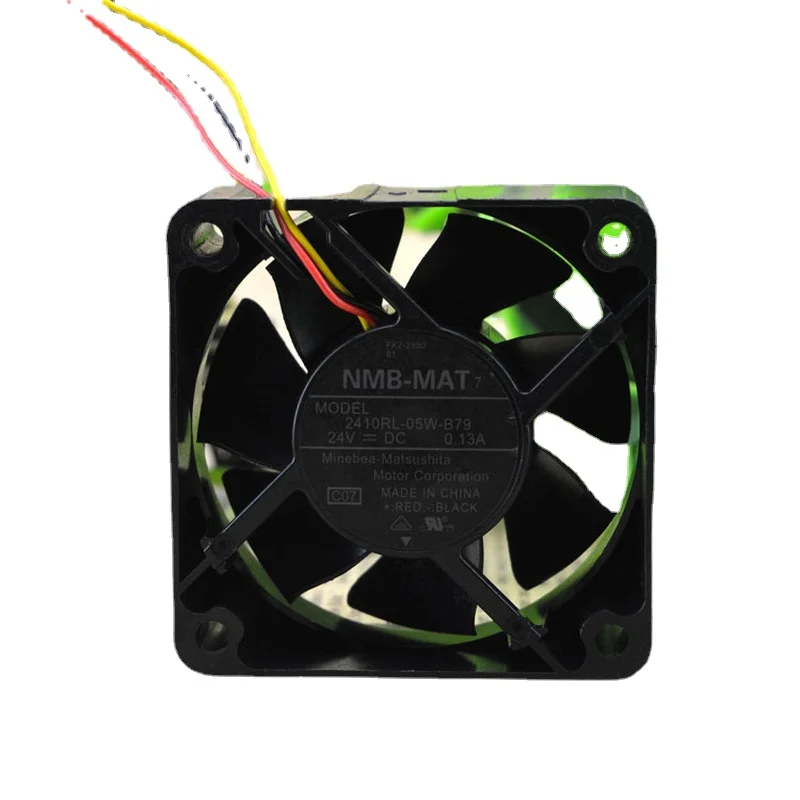 SSEA New Fan For NMB 2410RL-05W-B79 6CM 6025 Double Ball 24V0.13A Inverter Server Fan Cooling Fan 2 Line 60*60*25MM