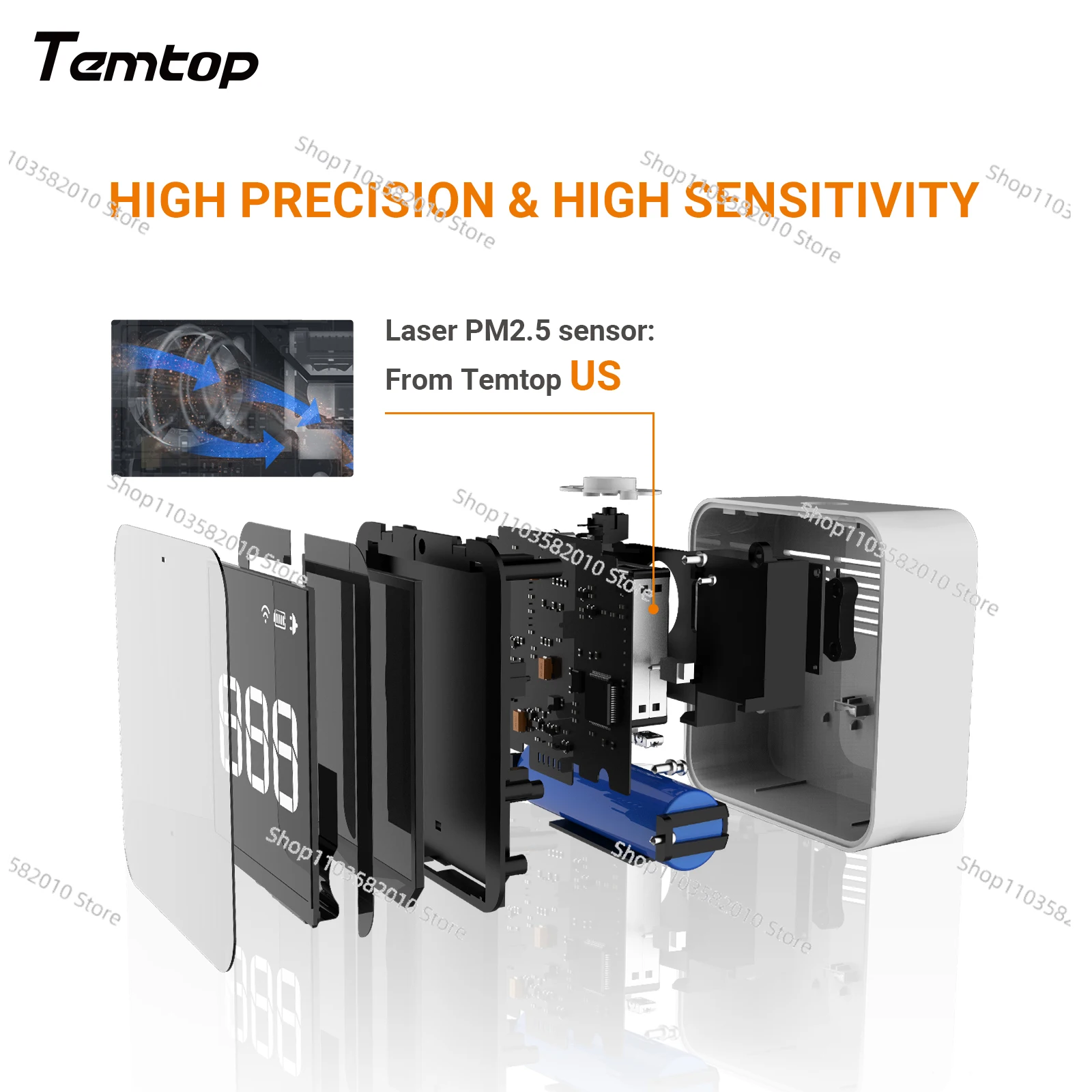 Temtop P10 Air Quality Monitor for PM2.5 AQI Professional Particle Sensor Fine Dust Detector Real Time Display