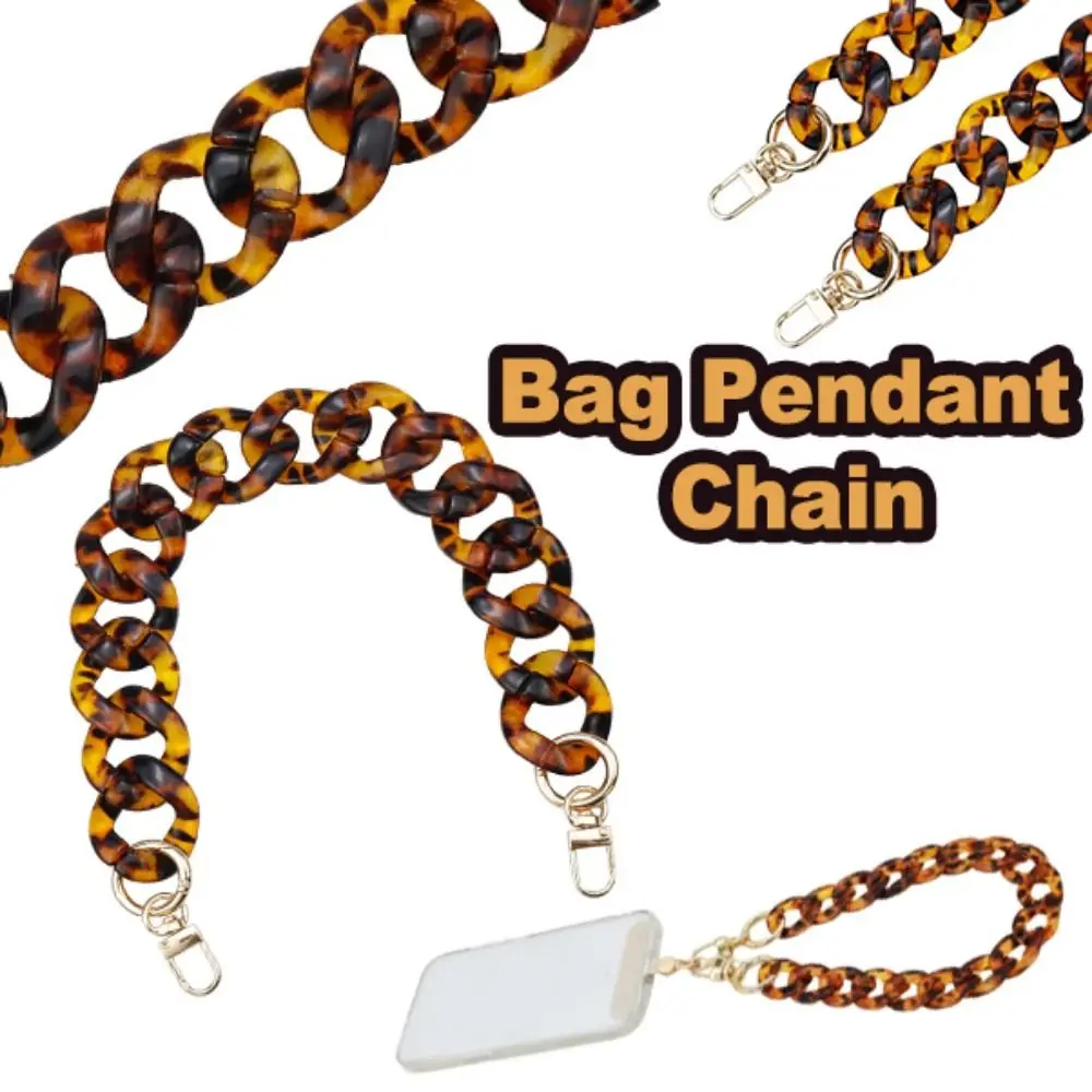 Image of Bohemian Leopard Messenger Bag Kette 37/60/120 cm DIY Charm Tasche Zubehör handgemachte Schultergurt Tasche Anhänger Kette Schlüsselanhänger