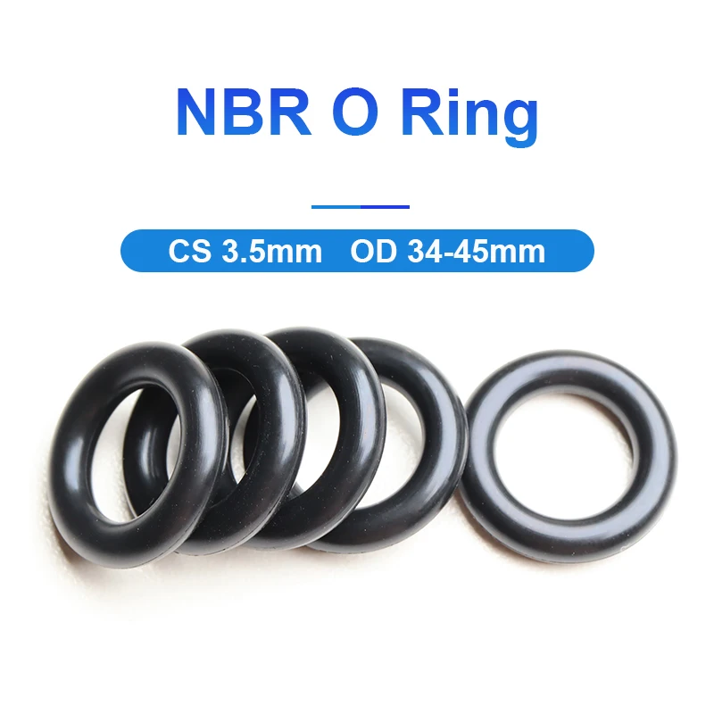 

10/20Pcs NBR O Ring Sealing Gasket CS 3.5mm OD 34-45mm Black Round Shape Nitrile Butadiene Rubber Spacer Oil Resistance Washer