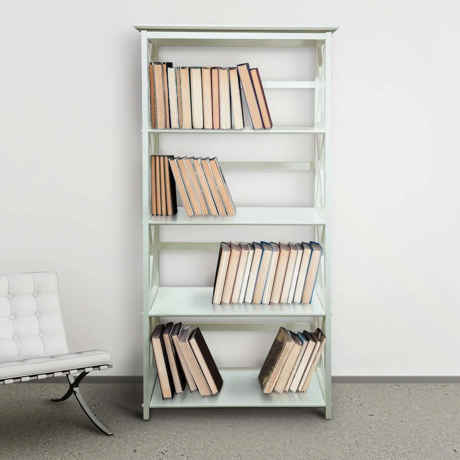 Modern 5-Tier Shelf Bookcase, Spacious Storage Home Office Living Room Display Stand, Customized