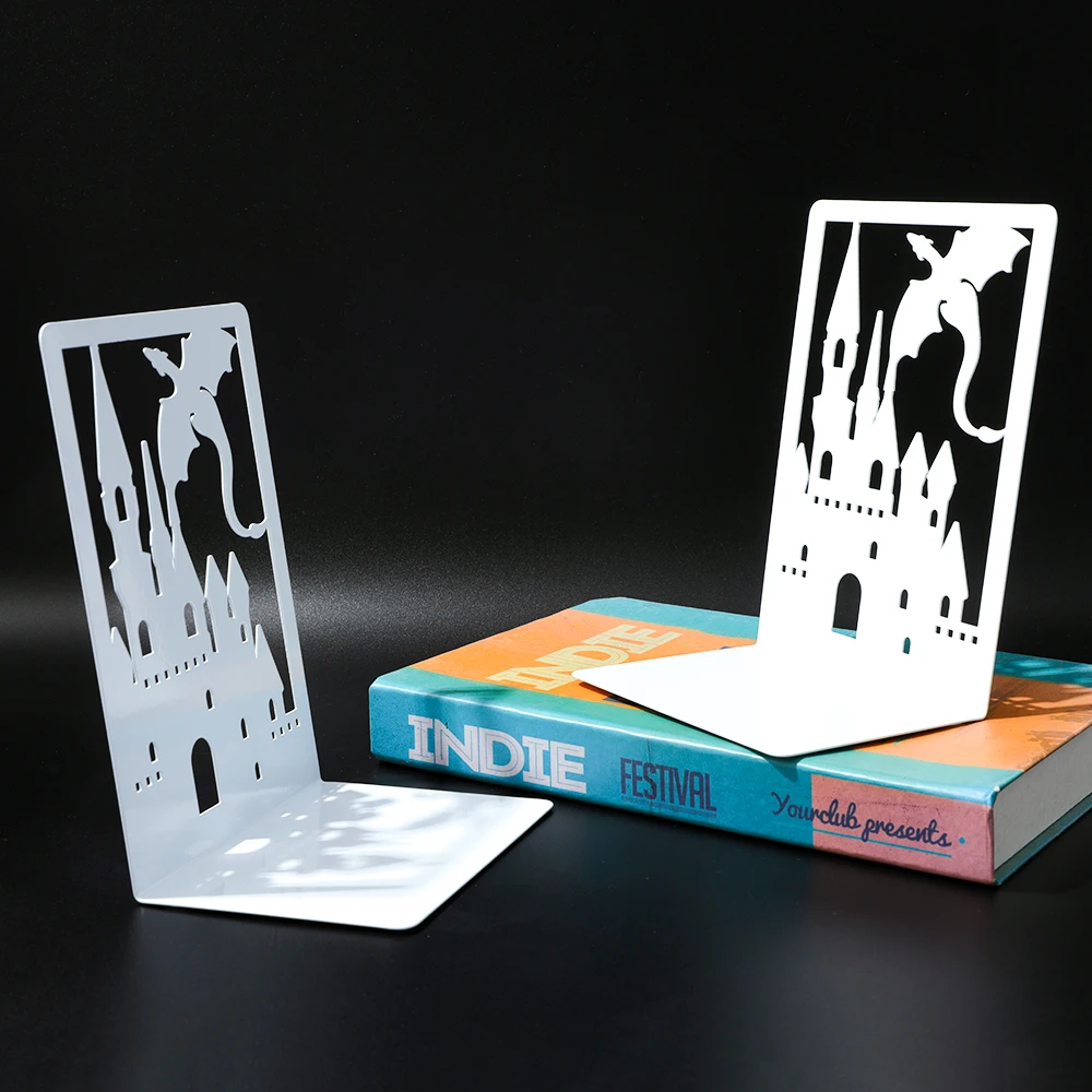 

1 pair of white Flying Dragon Castle hollow fourth wing themed storage bookshelves, office and home decorations.