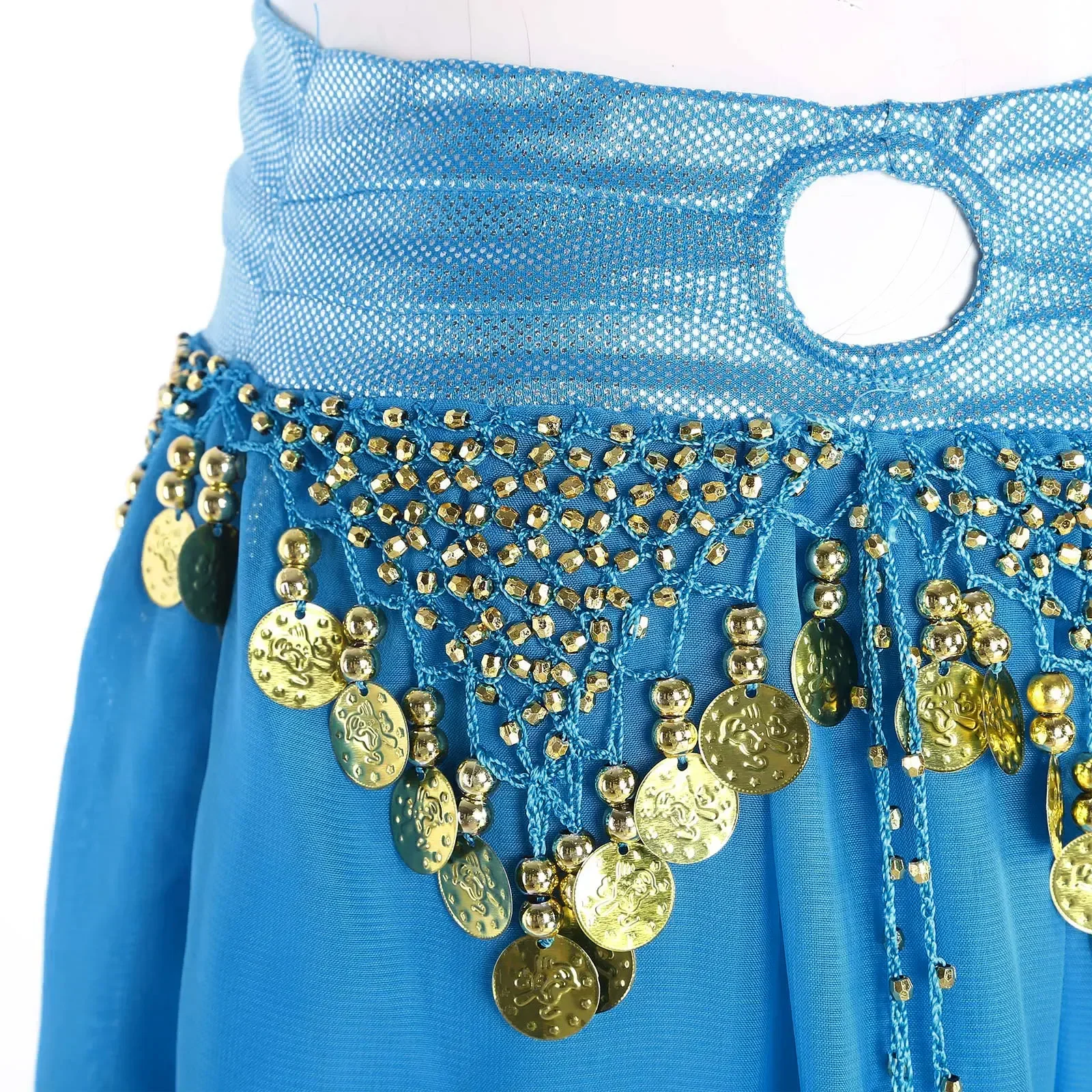 Vrouwen chiffon buikdans harembroek Arabische buikdansbroek bloeiers broek met gouden rand kwastjes vrouwen dansbroek