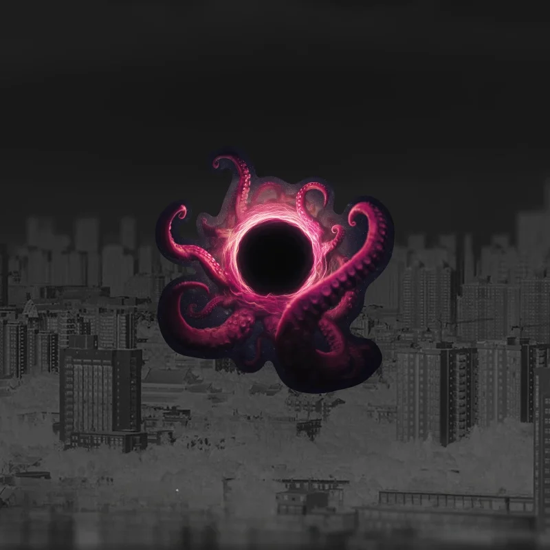 1 шт., наклейка с черным отверстием в виде мистического осьминога-водонепроницаемая виниловая наклейка для любителей фэнтези, чехол для ноутбука, телефона, подарок