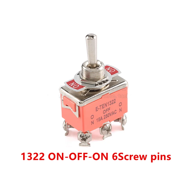 10 Pcs AC 250V 15A Amps ON/OFF/ON 3 Position DPDT Toggle Switch